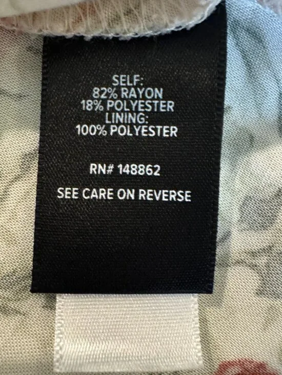 Torrid Women’s 3 Floral Babydoll Top Tie Front Flutter Sleeve Cream Pink Green - Picture 7 of 12